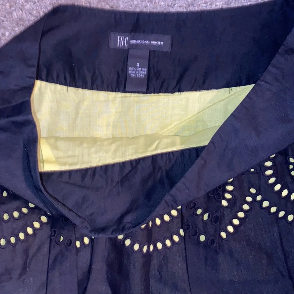 INC Black/Yellow Skirt - Picture 3 of 4